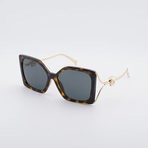 Versace VE4502U 108/87 Sunglasses Havana/Gold Square Frame, Grey Lenses